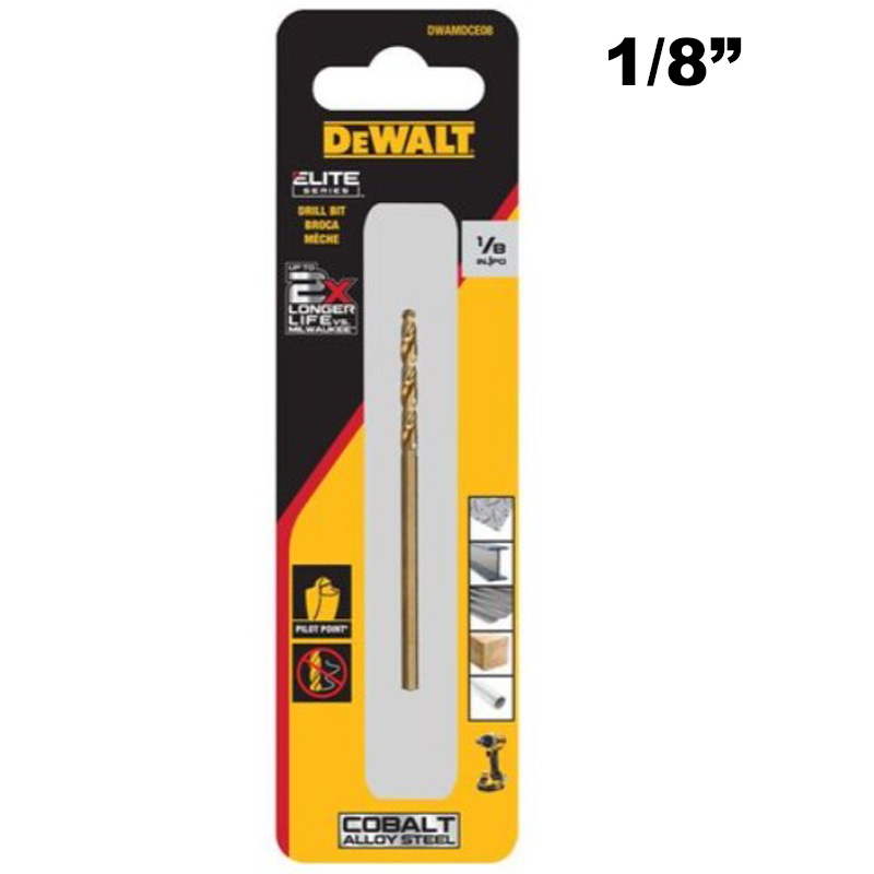 Broca Metal Madera Cobalto 1/8" DeWalt / DEWALT-5-B-3-B-2
