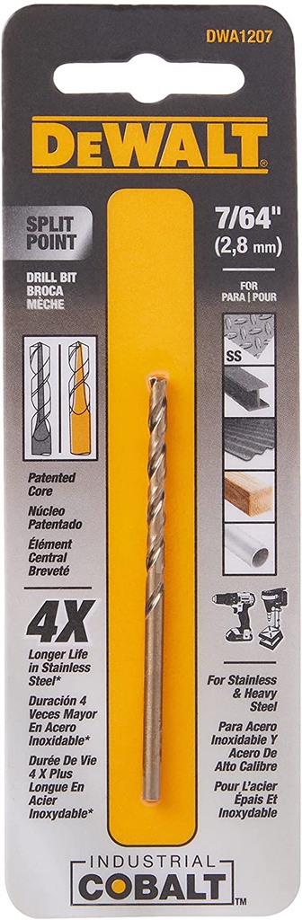 Broca Metal Madera Cobalto 7/64&quot; DeWalt / DEWALT-5-B-3-D-3