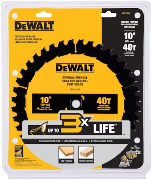 Disco Sierra Circular 10&quot; DEWALT 40 Dientes / Eje 5/8&quot; / DEWALT-2-Tabla-6