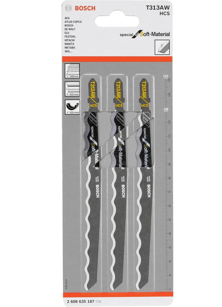 Sierra / 'Cuchilla para Caladora T313AW 3U / CORTE CARTON / BOSCH-7-D-2