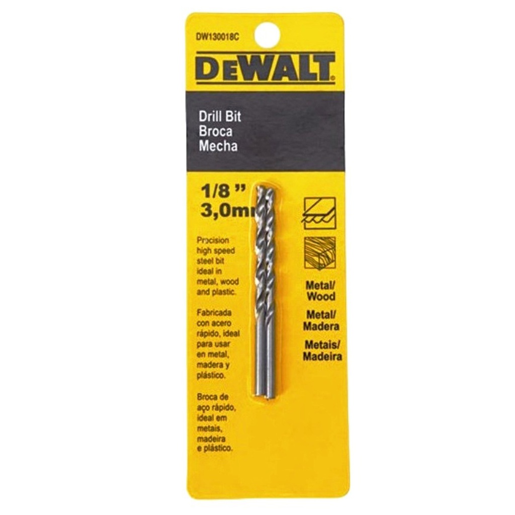 Broca Metal Madera HSS 1/8&quot; DeWalt / DEWALT-