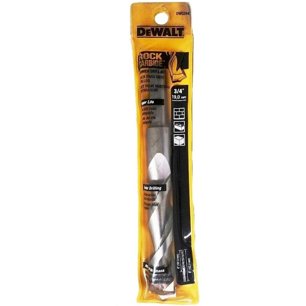 Broca Concreto DeWalt Rock CARBIDE 3/4" x 6" / DEWALT-Tabla-4