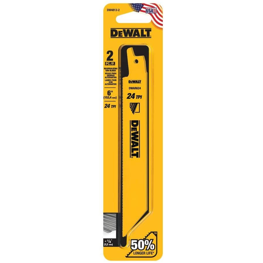 Sierra / 'Cuchilla Sable 6" DW4813-2 Metal 6" Largo / 24 Dientes / DEWALT-Tabla-4