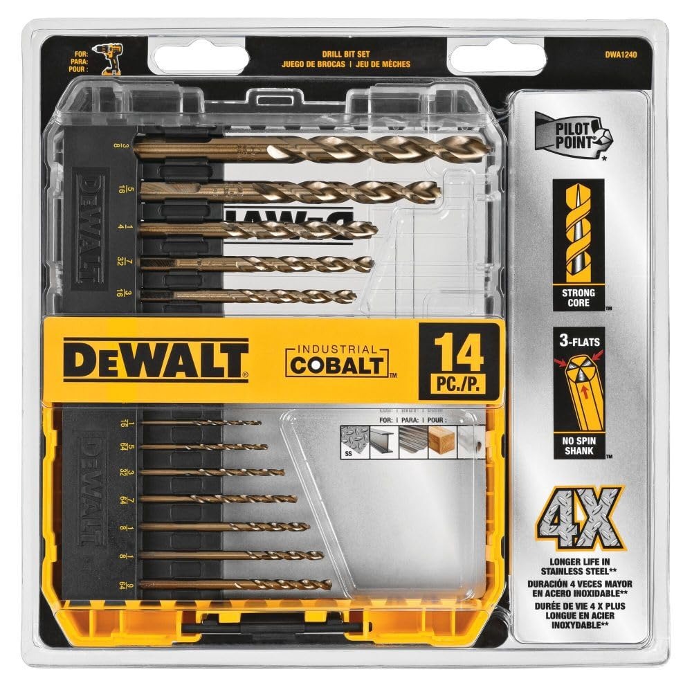 Kit de Brocas 14 Piezas / COBALTO 3/16 a 3/8 | DWA1240 | / DEWALT-2-Tabla-7