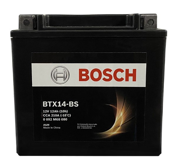 Bateria Moto BTX14-BS / YTX14-BS / BOSCH / 12 Ah / BOSCH-VENTANA 3