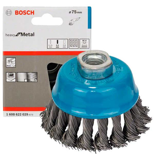 Cepillo de Copa 3 &quot; X 14 mm Entorchado / Trenzado BOSCH ( 65 / BOSCH-
