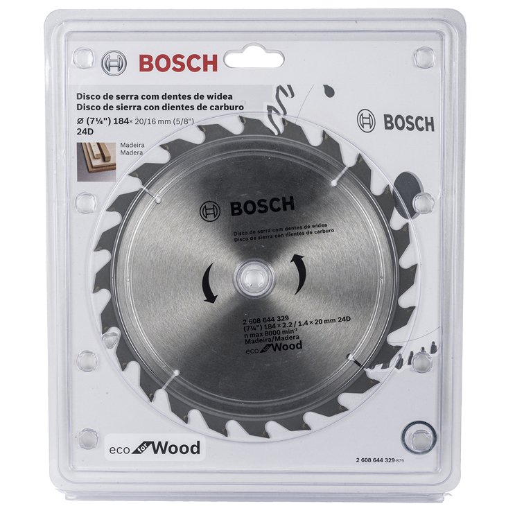 Disco Sierra Circular 7 1/4&quot; 24D BOSCH / ECO / MADERA / BOSCH-TABLA-7