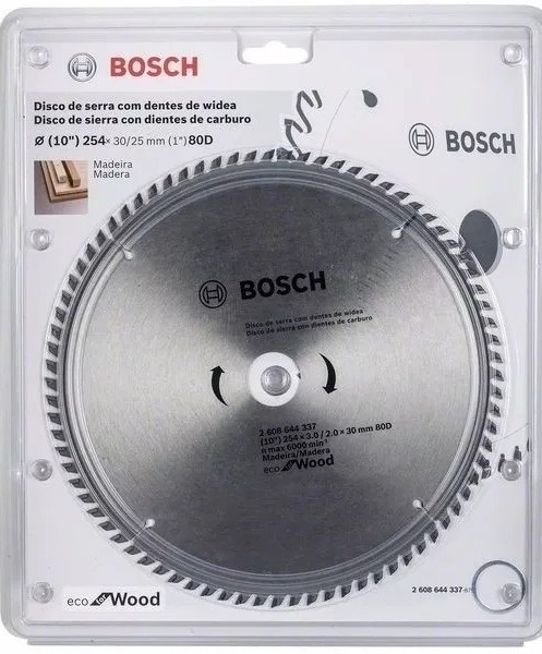 Disco Sierra Circular 10&quot; 80 Dientes BOSCH / ECO / MADERA / BOSCH-TABLA-7