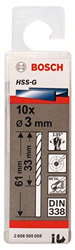 Broca Metal Madera HSS BOSCH 3 MM / BOSCH-