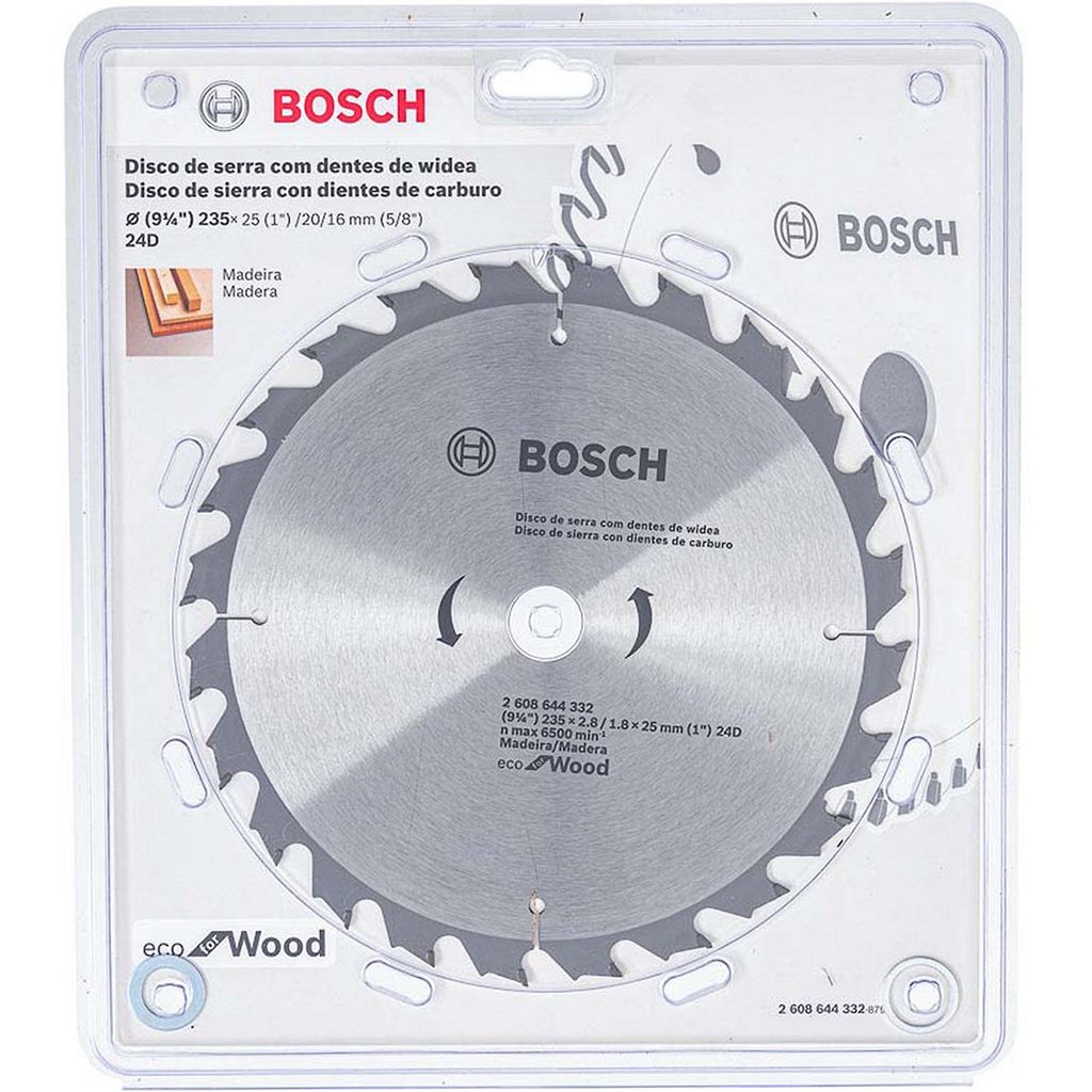 Disco Sierra Circular 9 1/4 " 24 Dientes BOSCH / ECO / MADERA / BOSCH-TABLA-ACC