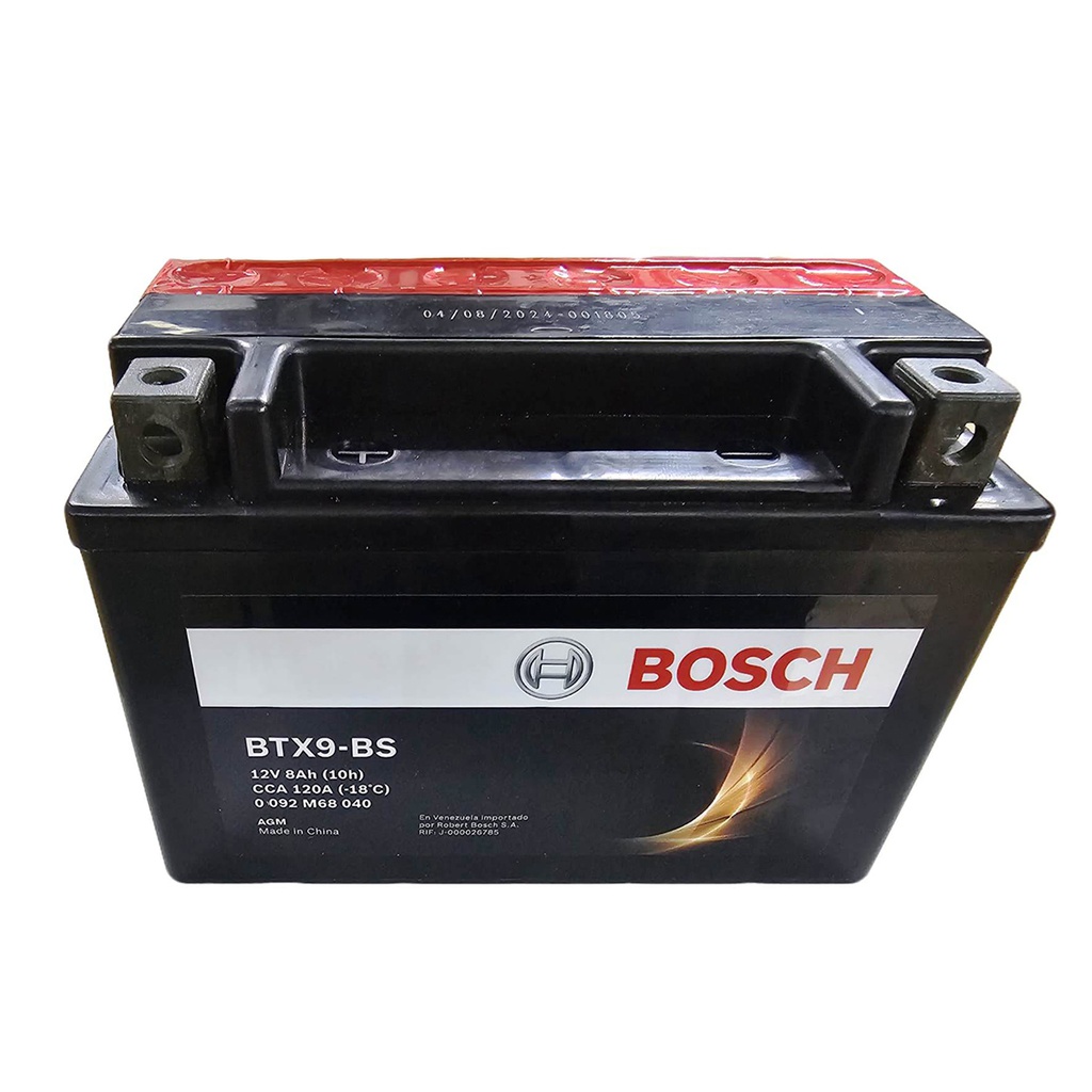 Bateria Moto BTX9-BS / YTX9-BS / PULSAR 200 NS / HONDA ELITE 125 / 8 Ah / BOSCH-