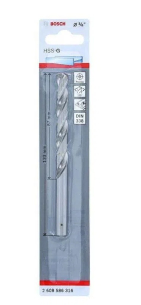 Broca Metal Madera HSS BOSCH 3/8&quot;    BLISTER / BOSCH-TABLA-6