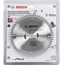 Disco Sierra Circular 7 1/4" 60D BOSCH / ECO / MADERA / Eje 20-16 mm ( 5/8" ) / BOSCH-TABLA-7
