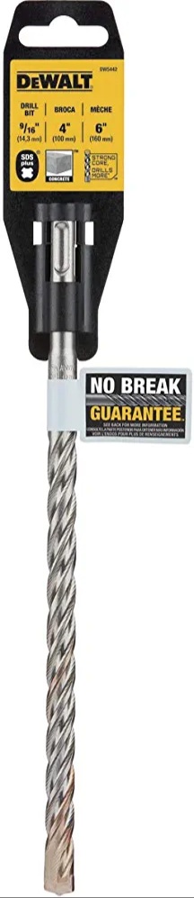 Broca SDS Plus 9/16" X 6" DEWALT / DEWALT-TABLA 4