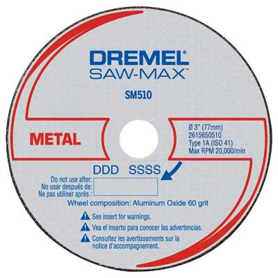 Rueda Dremel SM510 / CORTE METAL ABRASIVO 3U / BOSCH-