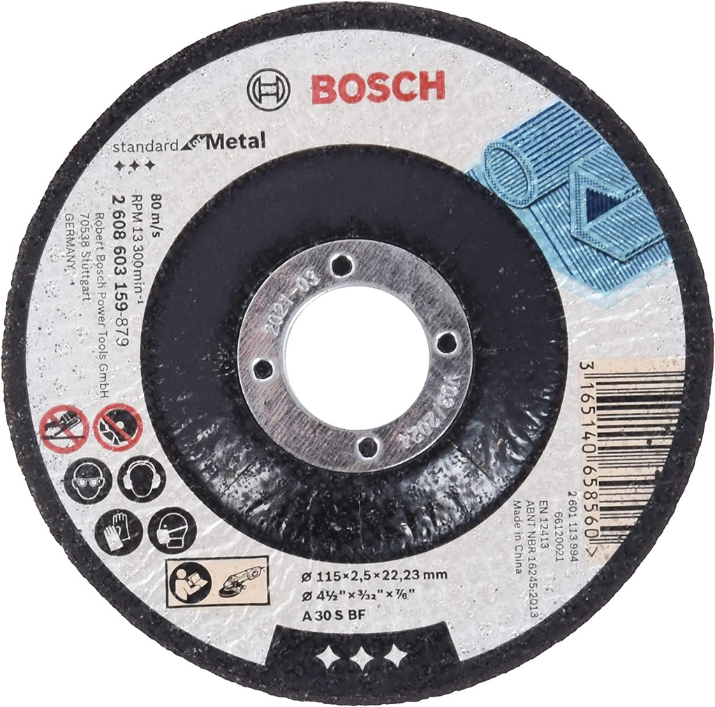 Disco abrasivo 4 1/2" Corte metal / STANDARD / 4 1/2" X 3/32" X 7/8" (115 X 2.5 X 22.23MM) / BOSCH-7-C-1