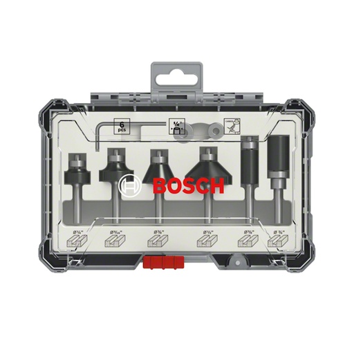 [2607017470] Juego de Fresas para Router de 6 Piezas / BOSCH-6-D-1-C