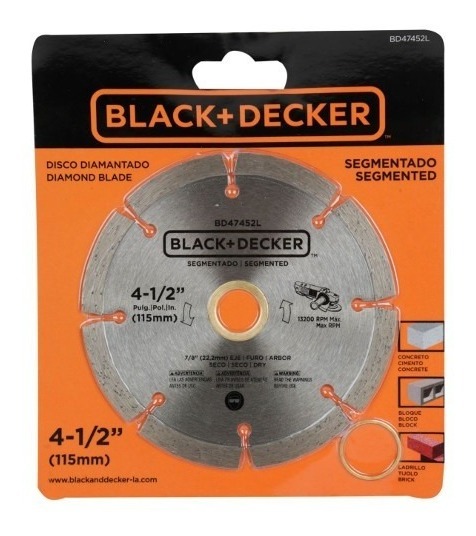 Disco de diamante 4 1/2&quot; ECO BLACK DECKER / DEWALT-TABLA DE ACC