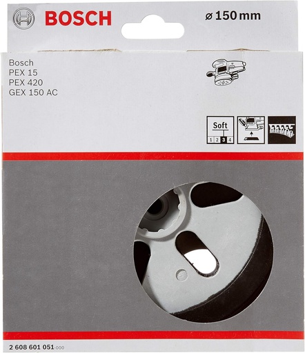 [2608601051] Plato Lijadora GEX 125-150 AVE BOSCH / 6" Velcro 6 Hoyos / SUAVE / BOSCH- Tabla-5