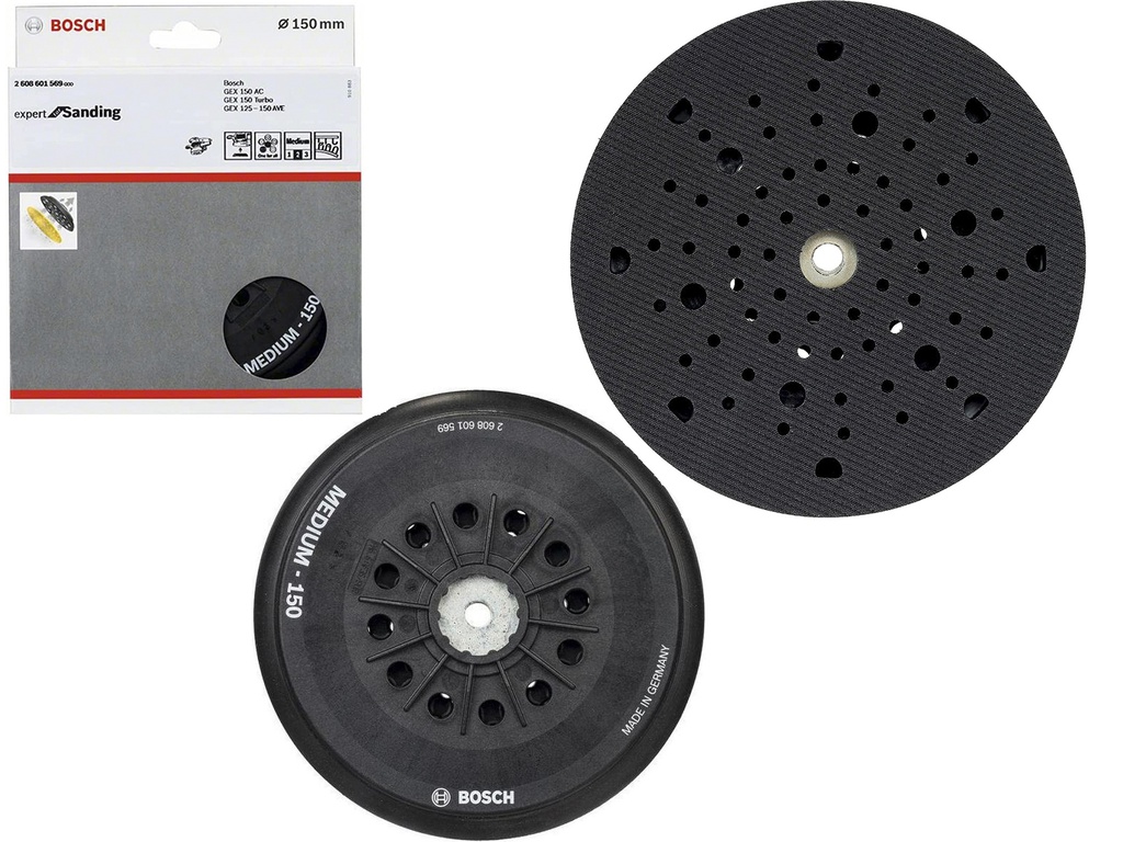 Plato Lijadora GEX 125-150 AVE BOSCH / 6&quot; Velcro MULTIPERFORADO / BOSCH-TABLA-5