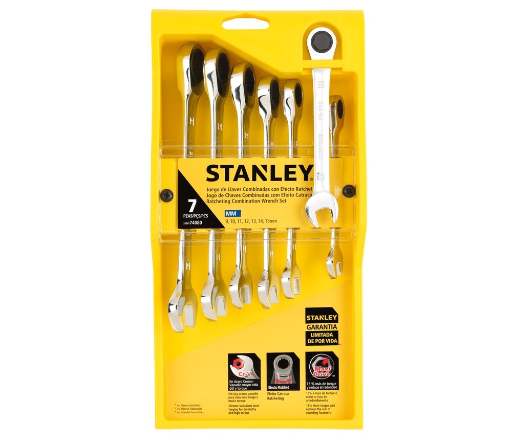 Llaves Combinadas METRICAS 7 Piezas / 9, 10, 11, 12, 13, 14, 15, MM, STANLEY / TIPO RATCHET / DEWALT-TABLA-3