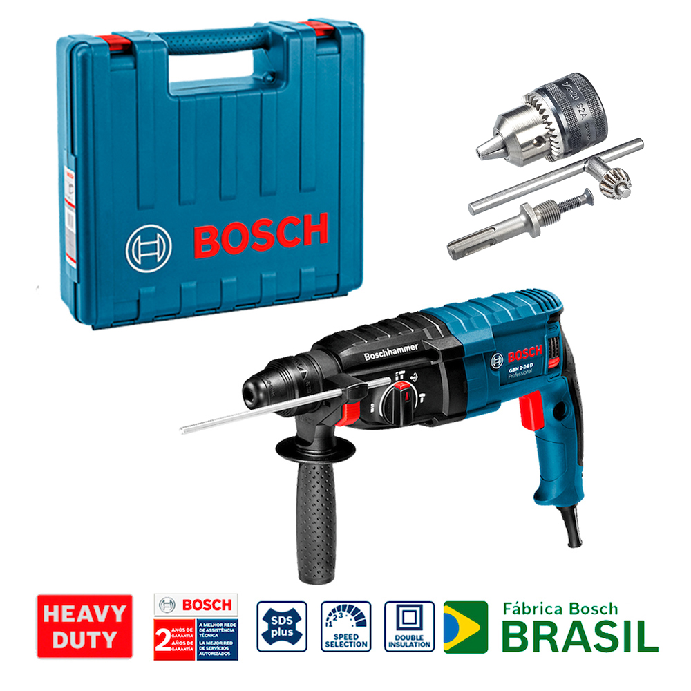 Martillo Perforador 2 KG GBH 2-24 D (0 611 2A0 2G3) + MANDRIL / BOSCH-8-B-1