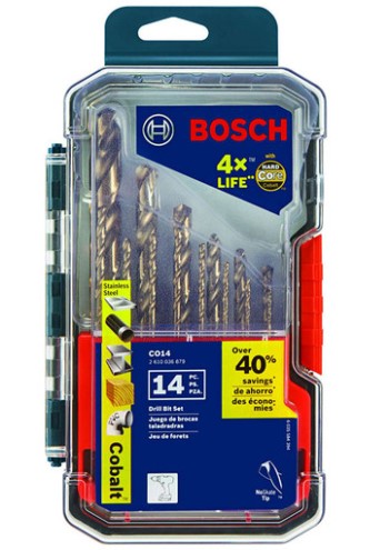 Kit de Brocas COBALTO de 1/16 a 1/2 BOSCH / 14 piezas / BOSCH-6-D-1-F