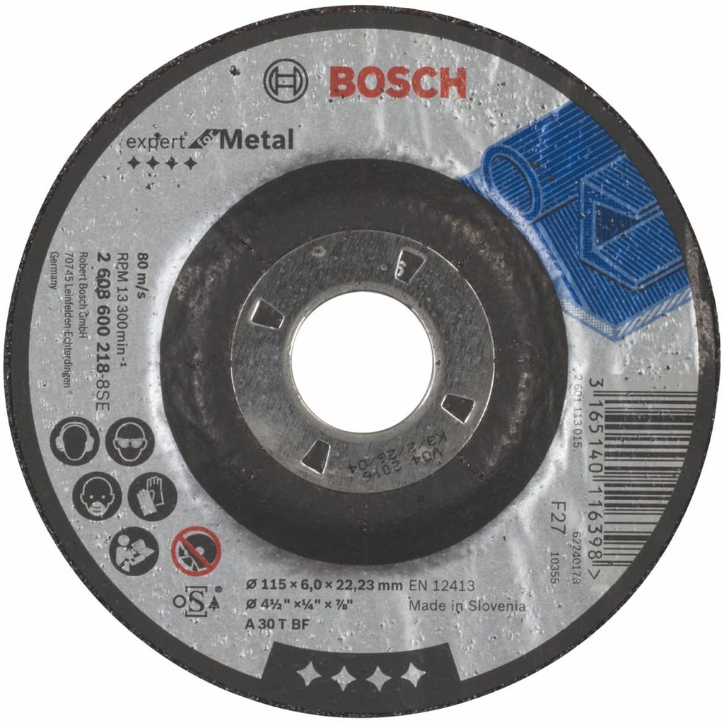 Disco abrasivo 4 1/2" pulir metal / EXPERT / 4 1/2" X 1/4" X 7/8" (115 X 6 X 22.23MM) / BOSCH-7-C-3