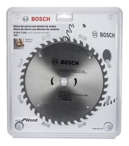 Disco Sierra Circular 9 1/4 &quot; 40 Dientes BOSCH / ECO / MADERA / BOSCH-TABLA-ACC