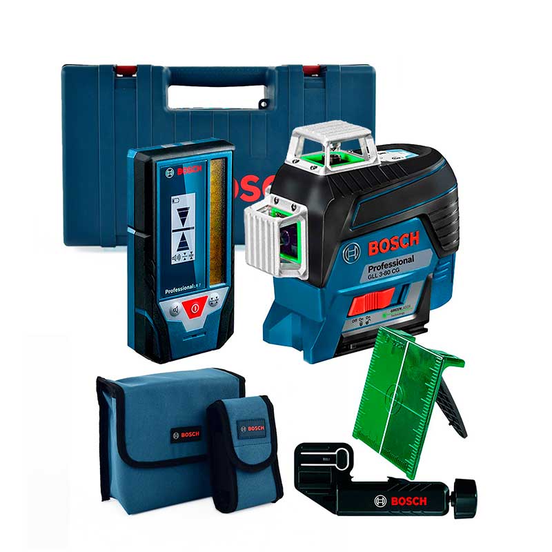 Nivel Laser GLL 3-80 CG + LR7 + BM1 de linea VERDE / BOSCH-6-E-1