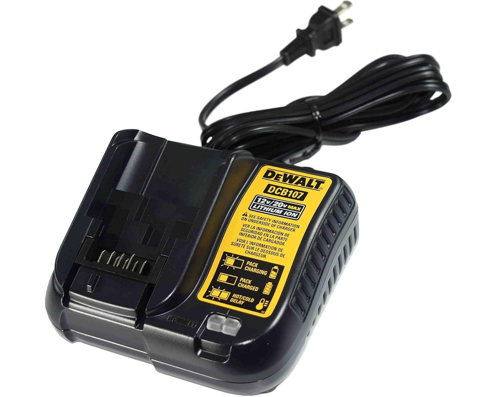 Cargador Bateria DEWALT 12V 20V LITHIUM-IO / DCB107 / GRANEL / 1.25 Amp HORA / DEWALT-5-D-3-E