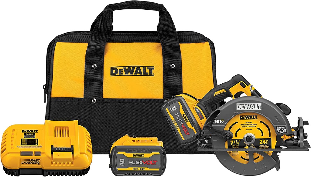 Sierra Circular DEWALT 7 1/4&quot; 60V 9 Ah FLEXVOLT / 2 Bateria