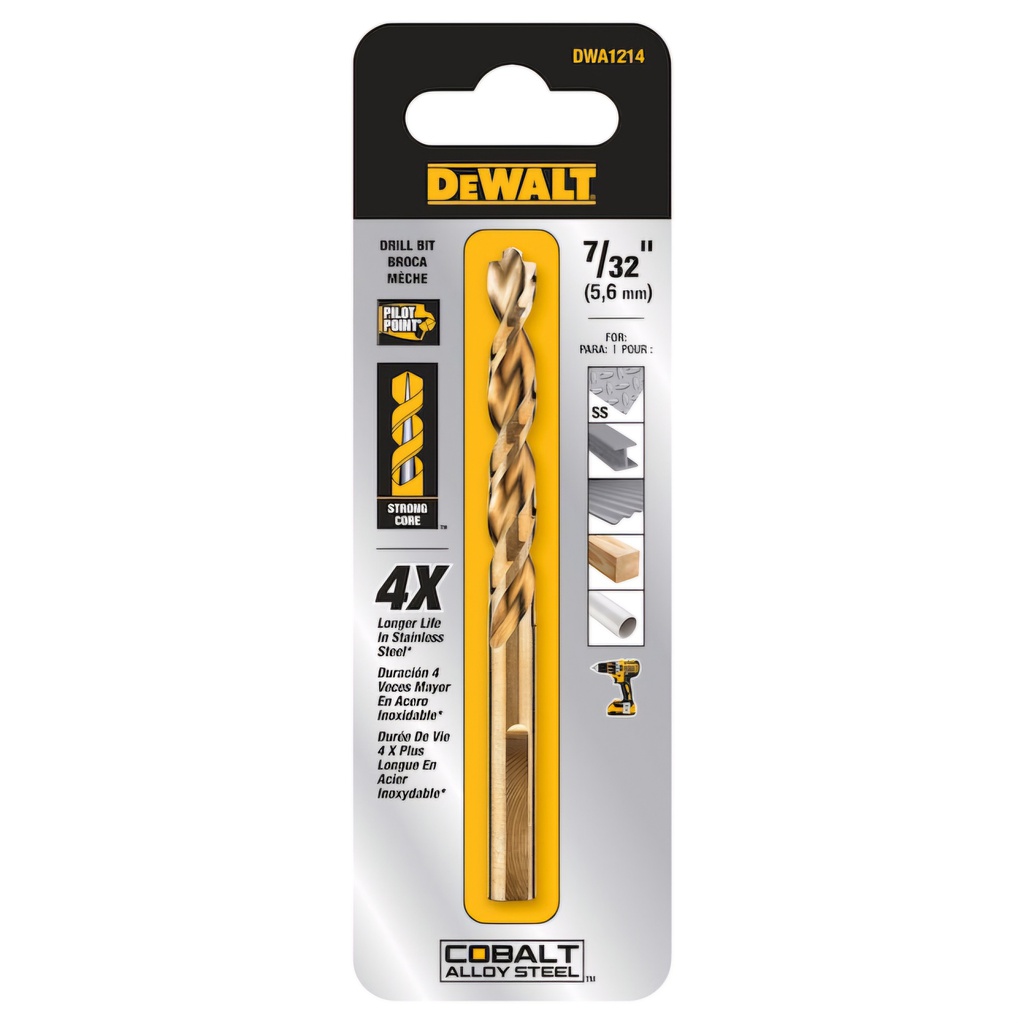 Broca Metal Madera Cobalto 7/32&quot; DeWalt / DEWALT-5-C-3-A-1