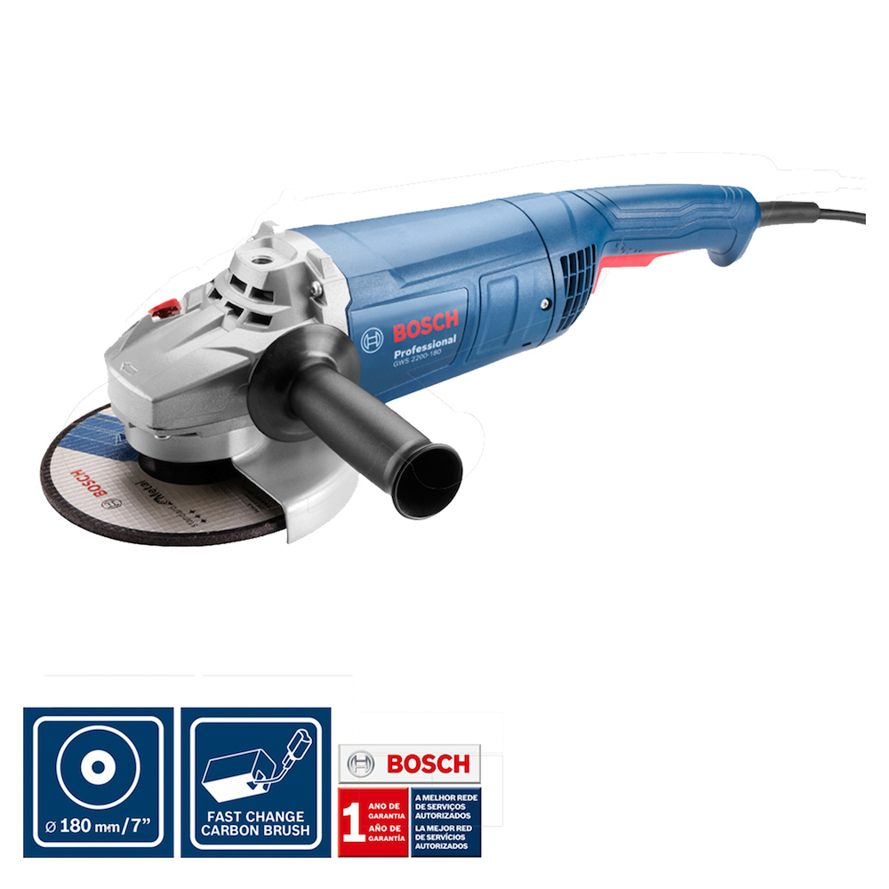 Amoladora 7&quot; BOSCH GWS 2200-180 / 2200 W BOSCH / VULCANO / EJE 14 mm / BOSCH-8-D-1