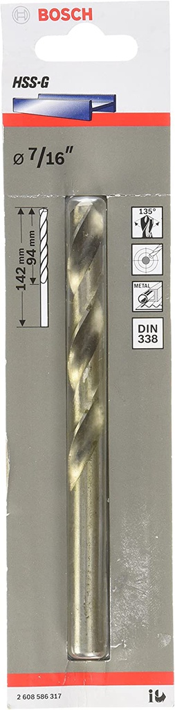 Broca Metal Madera HSS BOSCH 7/16&quot;  BLISTER / BOSCH-