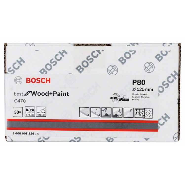 Lija Circular Gex Top BOSCH 5&quot; G80 / 8 Hoyos / BOSCH-
