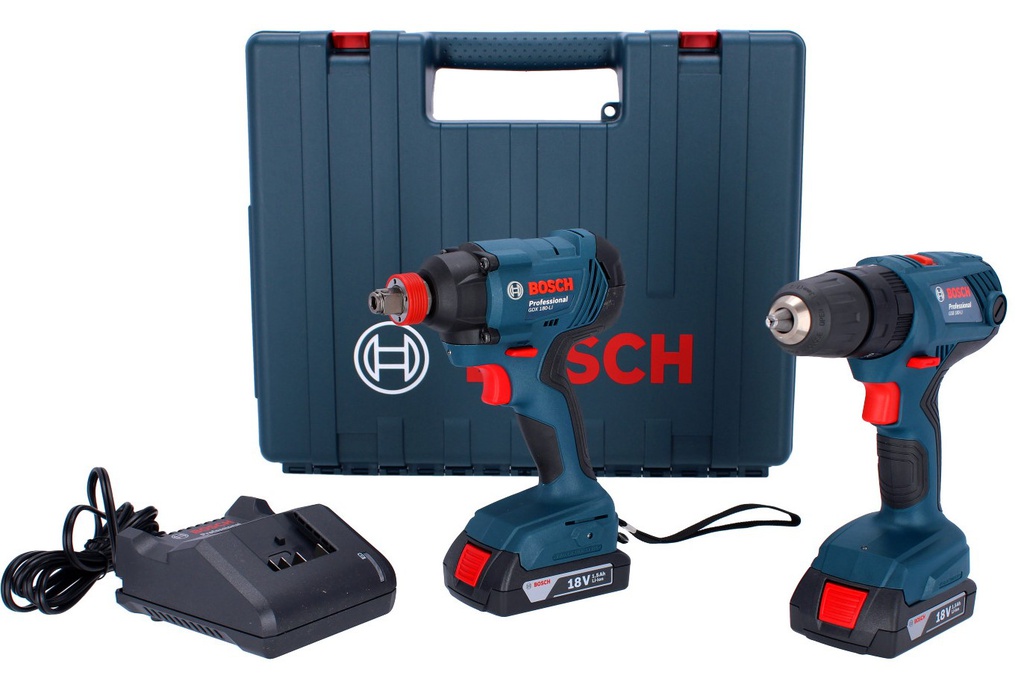 Combo Taladro GSB 180-LI + GDX 180-LI / 2 Bateria 1 Cargador / 18 Volt / BOSCH-7-E-1