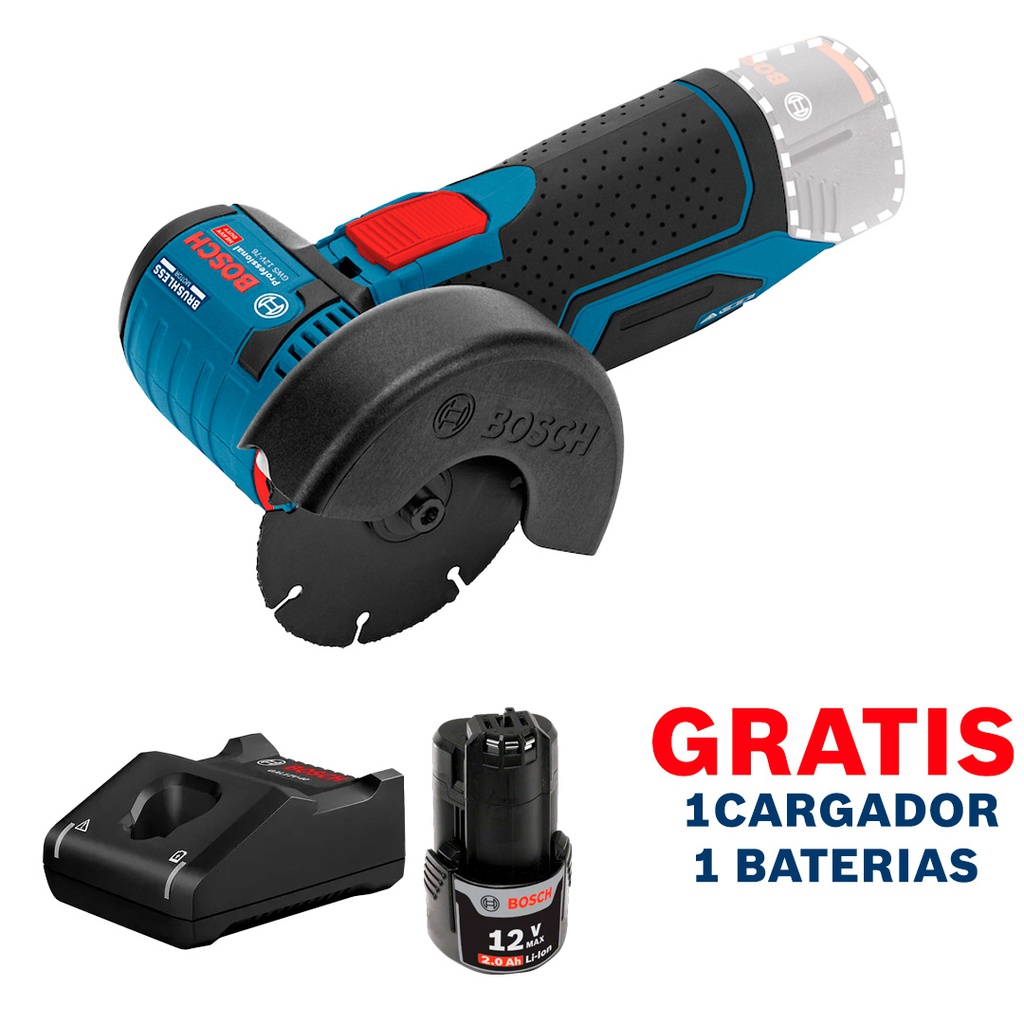 Amoladora 3" GWS 12V-76 M5 / BARETOOL / GRATIS 1-BATERIA + 1-CARGADOR / BOSCH-7-E-3