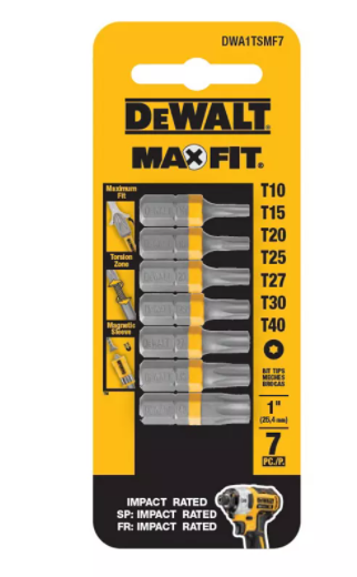 Punta Torx T10-T15-T20-T25-T27-T30-T40 DEWALT / 7 UNIDADES / DEWALT-5-B-2-A-2