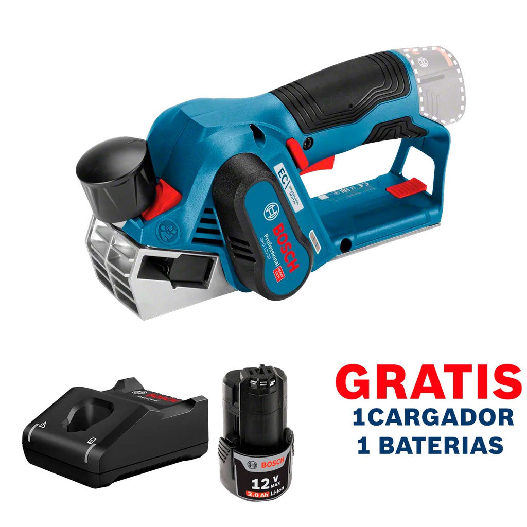 Cepilladora BOSCH Industrial GHO 12V-20 / BARETOOL / GRATIS 1-BATERIA + 1-CARGADOR / BOSCH-9-C-2
