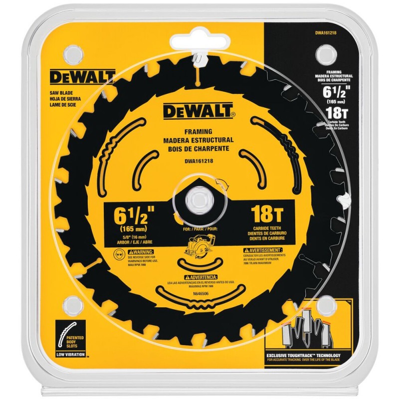 Disco Sierra Circular 6 1/2&quot; 18D DEWALT Corte Fino / DEWALT-Tabla-1