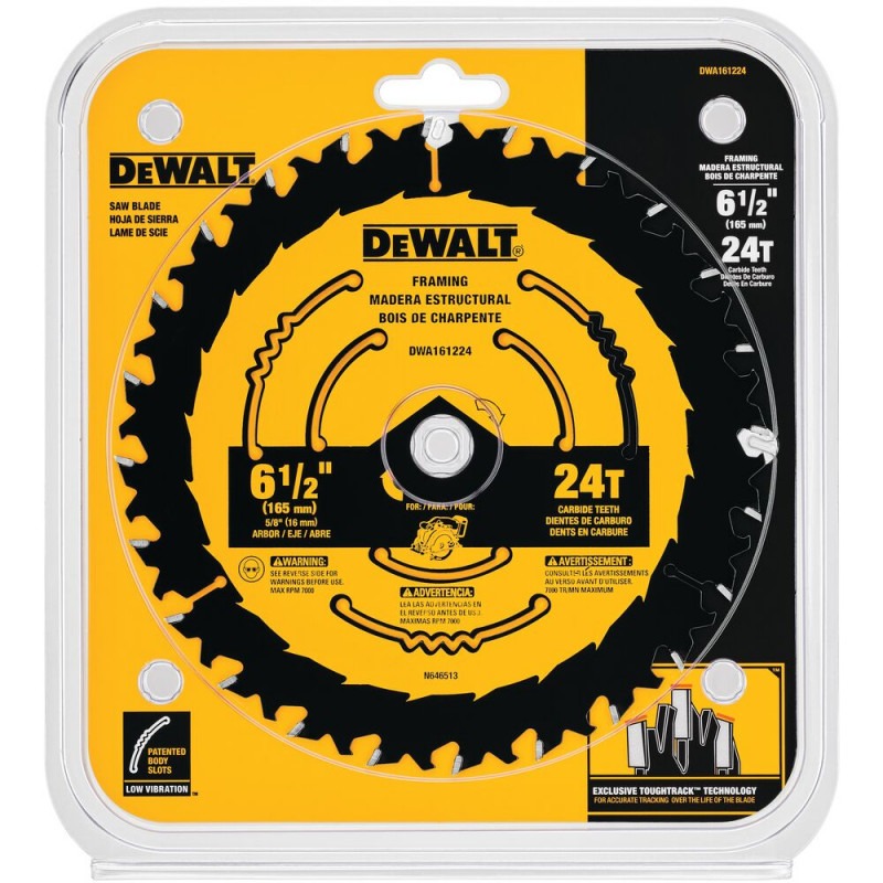 Disco Sierra Circular 6 1/2&quot; 24D DEWALT Corte Fino / DEWALT-Tabla-1