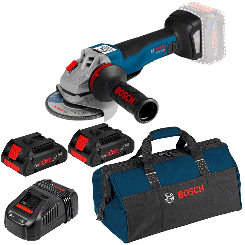 Amoladora 4 1/2&quot; GWS 18V-10 PC / 2- BATERIA PROCORE 4 AMP / BOSCH-7-E-3