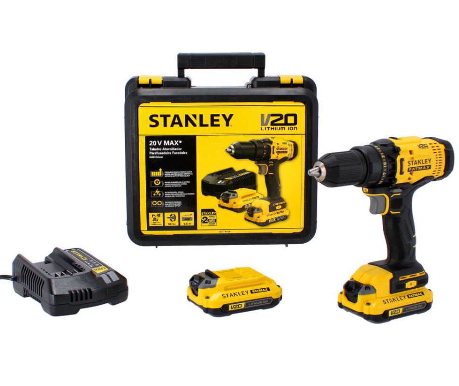 Taladro inalambrico 20 V STANLEY Lithium / FATMAX / SCD700C2K-B3 / DEWALT-6-1-A-