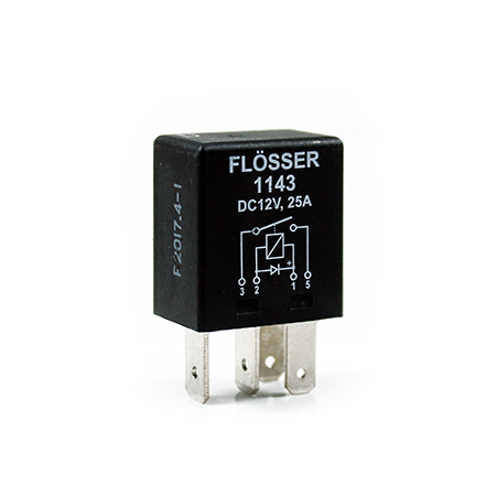 Relay Micro FLOSER 12V / 25 Amp 4 Terminales / CON DIODO / BOSCH-