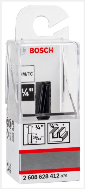 Fresa Router Canal Recto 1/4&quot; x 3/8&quot; / BOSCH-7-C-1