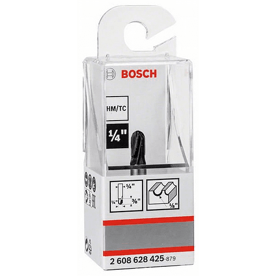 Fresa Router Canal Curvo 1/4&quot; x 1/8&quot; / BOSCH-