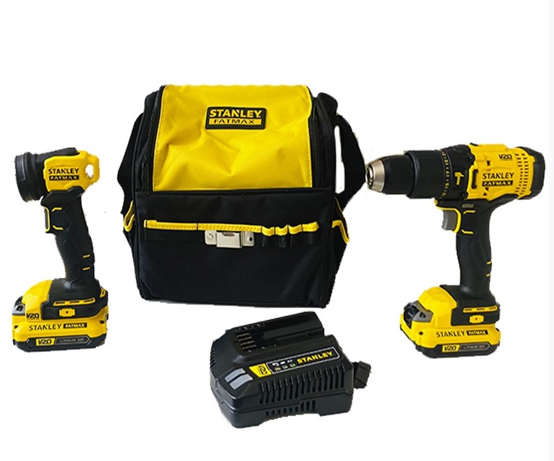 Taladro inalambrico 20 V STANLEY Lithium / COMBO / FATMAX / Percucion SCD711C2K-B3 / DEWALT-1-E-1-B