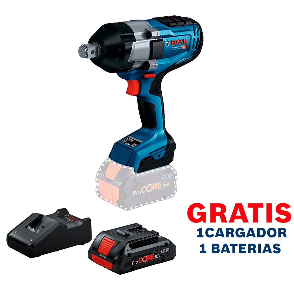 Pistola de Impacto 3/4"  GDS 18V-1050 H / 1050 NM / BITURBO / BARETOOL / GRATIS 1-BATERIA + 1-CARGADOR / BOSCH-18-B-2-C
