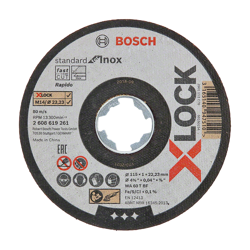 Disco abrasivo 4 1/2&quot; X 1 mm Corte INOXIDABLE lamina / STANDARD / X-LOCK / 4 1/2&quot; (115X1,0X22,23MM) / BOSCH-